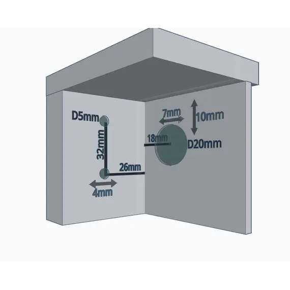 Навес 345, компл. 1шт навес, 1шт планка, 1 шт заглушка, 2шт винт, сталь и пластик, серокоричневый арт.345-448000-K1-900 - 1