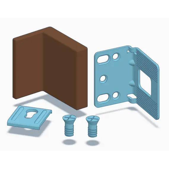 Навес 345, компл. 1шт навес, 1шт планка, 1 шт заглушка, 2шт винт, сталь и пластик, коричневый арт.345-448000-K1-831