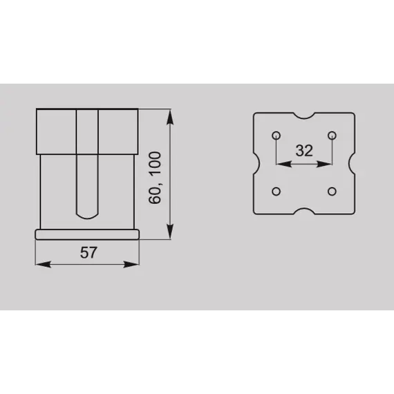 Рег. ножка-опора Н-015 100 St светлый/St светлый (ТЗ) - 3