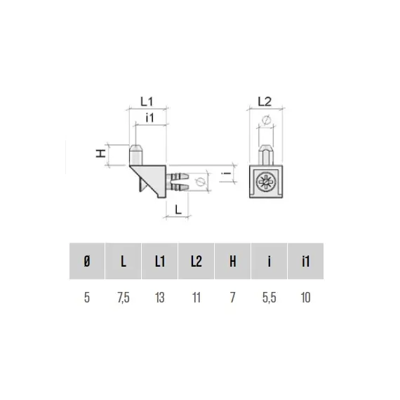Полкодержатель с шипом, белый арт.ME20PB0000005 - 2