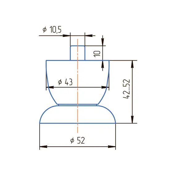 Опора регулируемая ОР 40-К Н 40 мм хром матовый - 2