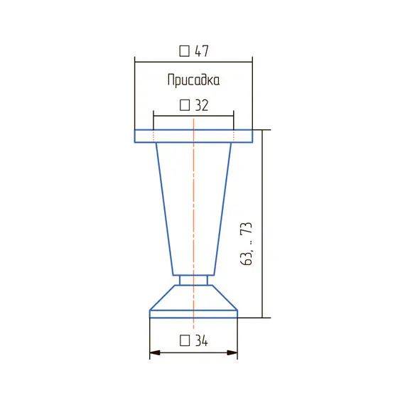 Опора регулируемая ОРС 03-С хром - 3