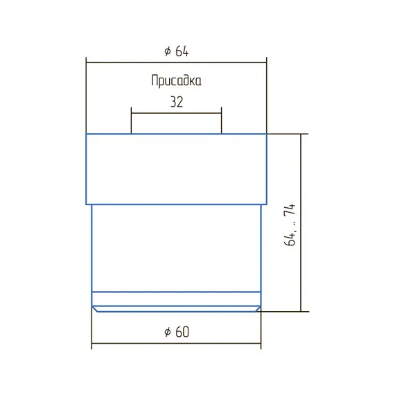 Опора регулируемая круглая ОР 62-КС, H62 мм, хр.мат/хром - 2