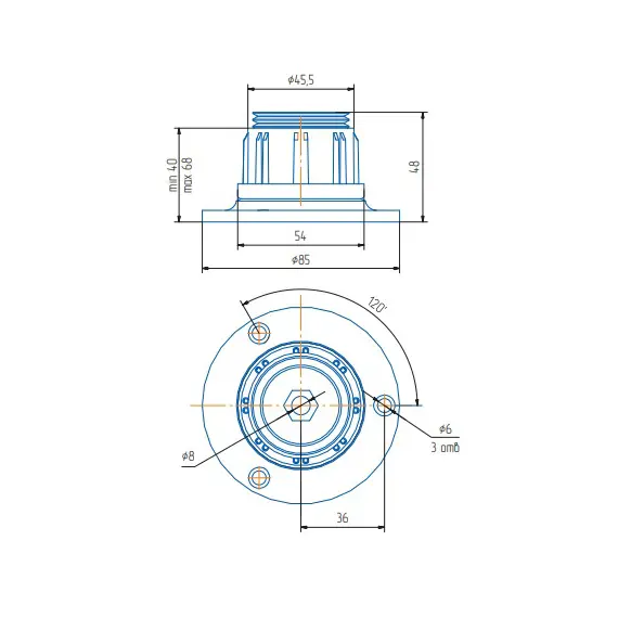 Крепление регулируемое верхнее d 50 - 2