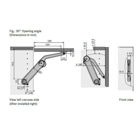 Подъемник Макси, серии А (серый) с комплектом креплений арт.2717100006 - 1
