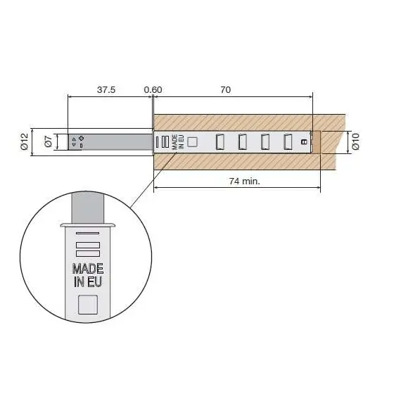 TL40.RA Толкатель Touch Latch с резиновым наконечником, антрацит - 3