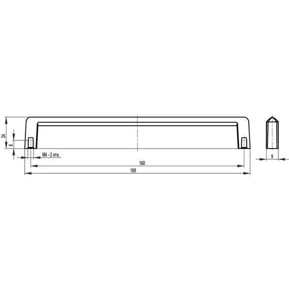 Валмакс Ручка-скоба FS 184.160  Cr матовый Спецупаковка Винт М4*22 - 2 шт., Винт М4*28 - 2 шт. ТЗСУ - 1