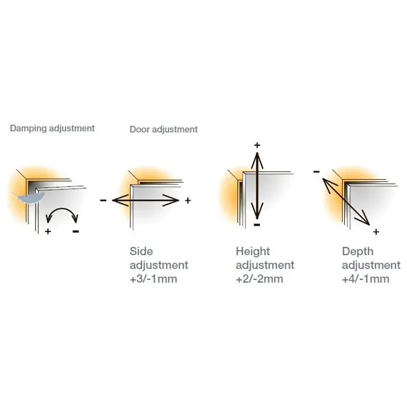 Петля с доводчиком T-type Glissando 110/52/5 мм арт.701-0BP0-054-00 - 3