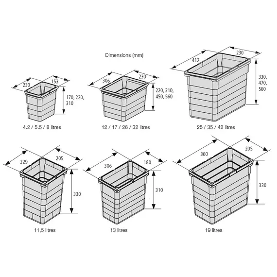 Контейнер для мусора 26 л 306*230*450 мм (dark grey) Eins2vier Ninka арт.5258.90.41514 - 4