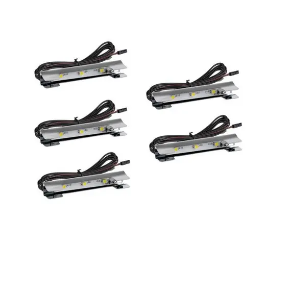 Светодиодный светильник Klips LED 5х0,25W/12VDC 6000К металлический с 2м проводом и мини коннектором арт.ZZ-KLIP-LED-5PBI-M0S