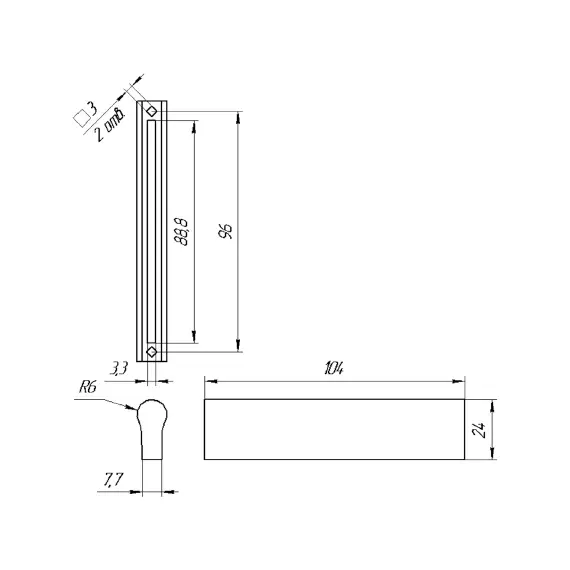 Ручка-рейлинг 96 СП, черный арт.РР96 (черн) - 1