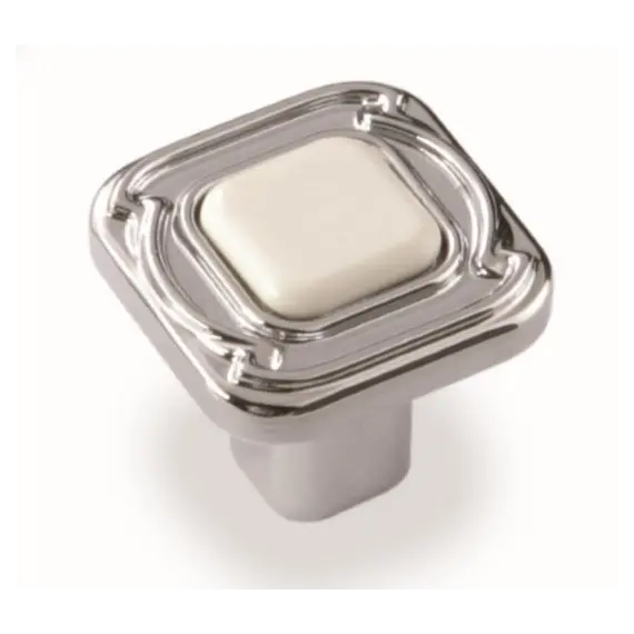 Ручка для мебели грибок Sagittario FB-026 000 Cr, 0 мм, хром глянцевый/белый (ТЗ).