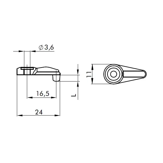 Стопор для стекла, штырь 6 мм арт.359.4202.05 - 1