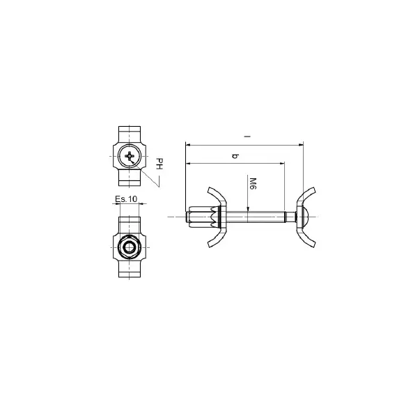 Соединитель столешницы М6 х 150 мм арт.665G006150 - 1